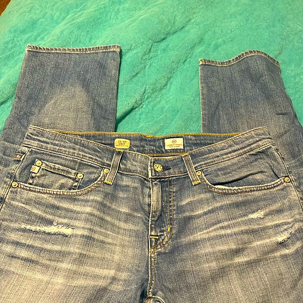 AG Adriano Goldschmied EX-BF CROP BOYFRIEND Women's size 28 Jeans Distressed USA